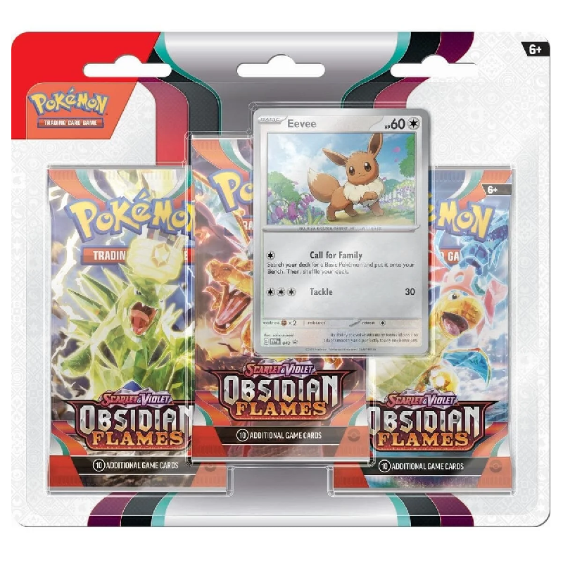 Obsidian Flames 3-pack Blister Eevee / Houndstone (Englisch)  - Vorbestellung 11.08*