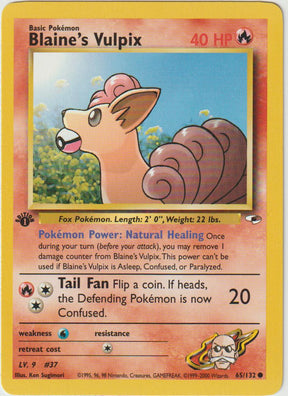 Blaine's Vulpix 1 Edition 65/132 Gym Heroes - Englisch - Excellent - Good