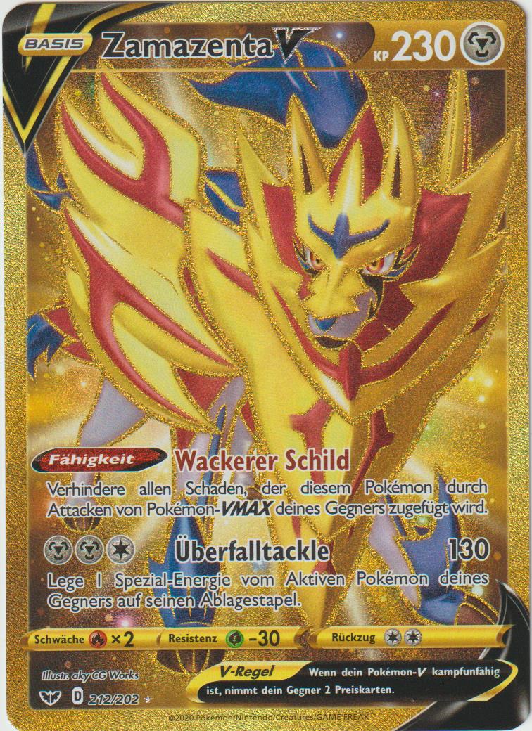 Zamazenta V 212/202 - Schwert &amp; Schild Gold - Deutsch - Near Mint