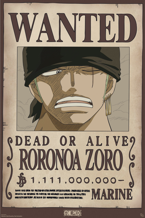 One Piece Monkey D. Luffy Wanted Poster - 90x60 cm