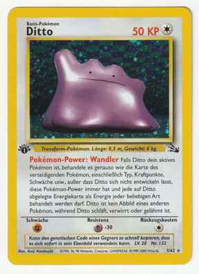 Ditto 1 Edition Holo 3/62 Fossil - Deutsch - Near Mint