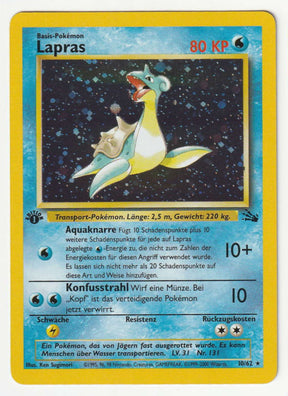 Lapras 1 Edition Holo 10/62 Fossil - Deutsch - Near Mint