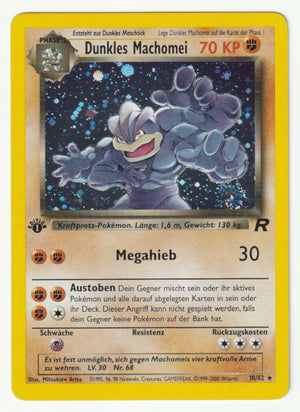 Dunkles Machomei 1 Edition Holo 11/82 Team Rocket - Deutsch - Near Mint (SWIRL)