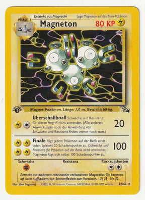 Magneton 1 Edition (Rare) 26/62 Fossil - Deutsch - Near Mint