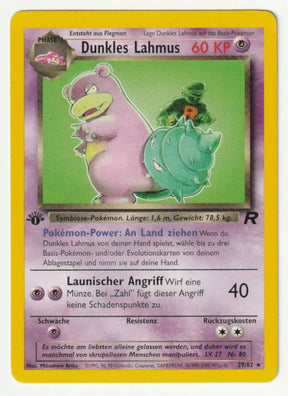 Dunkles Lahmus 1 Edition (Rare) 29/82 Team Rocket - Deutsch - Near Mint