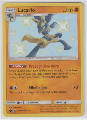 Lucario SV22/SV94 Englisch - Hidden Fates Shiny Pokemon Near Mint