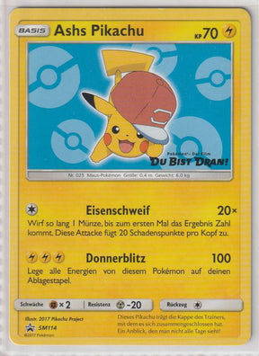 Ashs Pikachu SM114 Film "Du bist Dran" Black Star Promo  - Deutsch - Near Mint