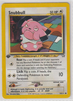 Snubbull 74/111 1 Edition Neo Genesis - Englisch - Excellent - Near Mint