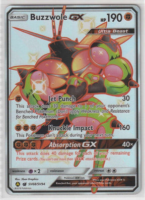 Buzzwole GX SV68/SV94 Englisch - Hidden Fates Shiny Pokemon Near Mint