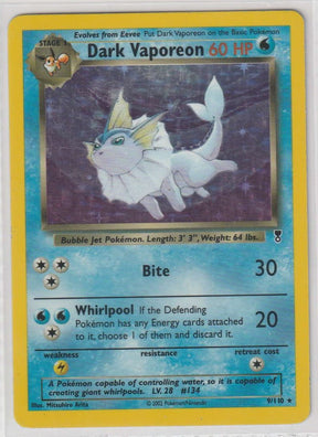 Dark Vaporeon Holo 9/110 Legendary Collection - Englisch- Near Mint