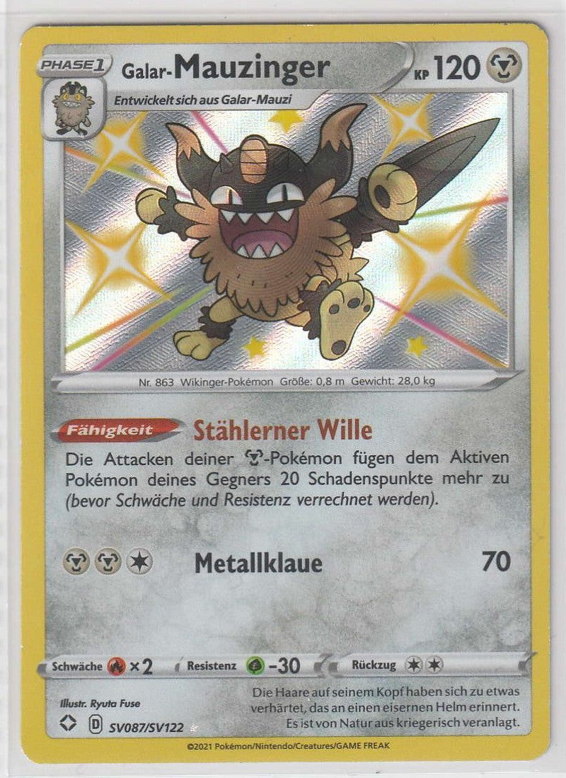 Galar Mauzinger SV087/SV122 Glänzendes Schicksal Shiny - Deutsch - Near Mint