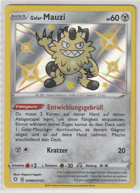 Galar Mauzi Shiny SV086/SV122  Glänzendes Schicksal Shiny - Deutsch - Near Mint