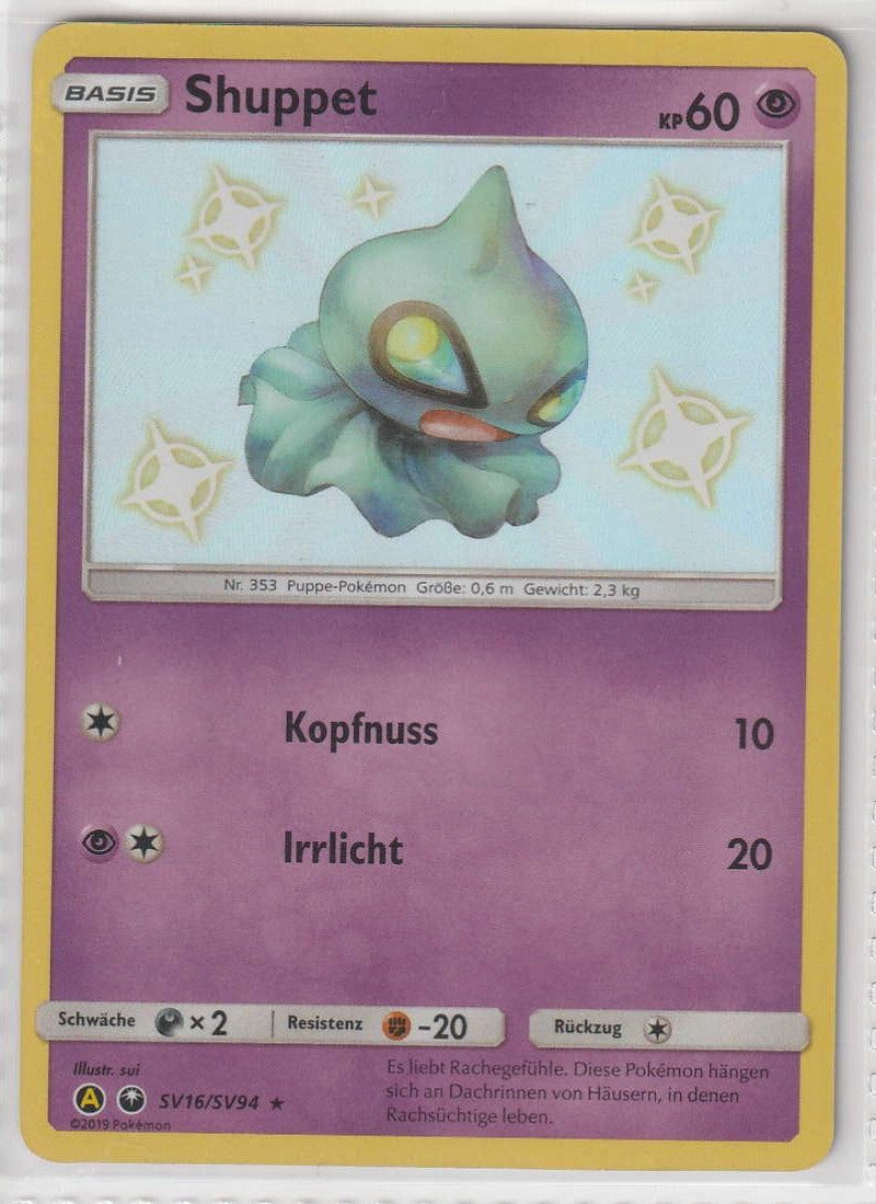 Shuppet SV16/SV94  Hidden Fates Shiny - Deutsch - Near Mint