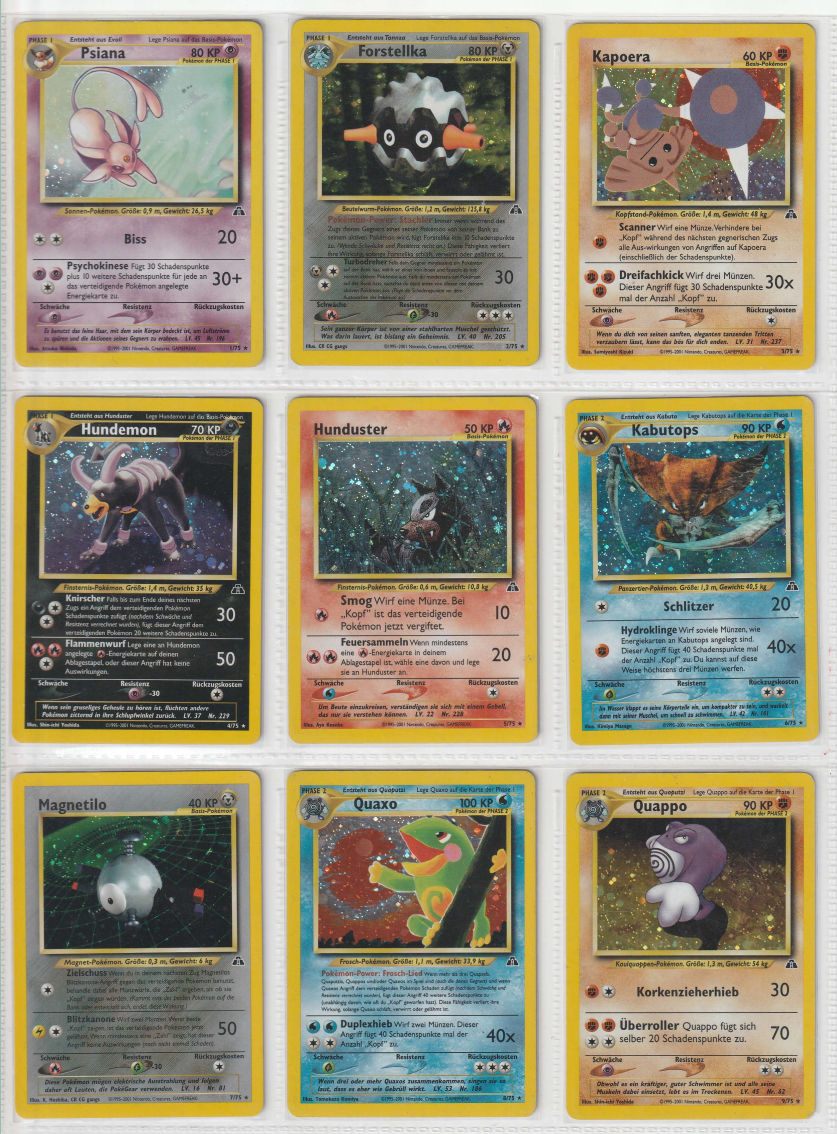 Neo Entdeckung Master Set Pokemon Sammlung Basis 75/75 Komplett Deutsch