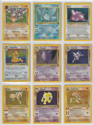 Fossil Master Set Pokemon Sammlung Basis 62/62 Komplett Deutsch - Englisch