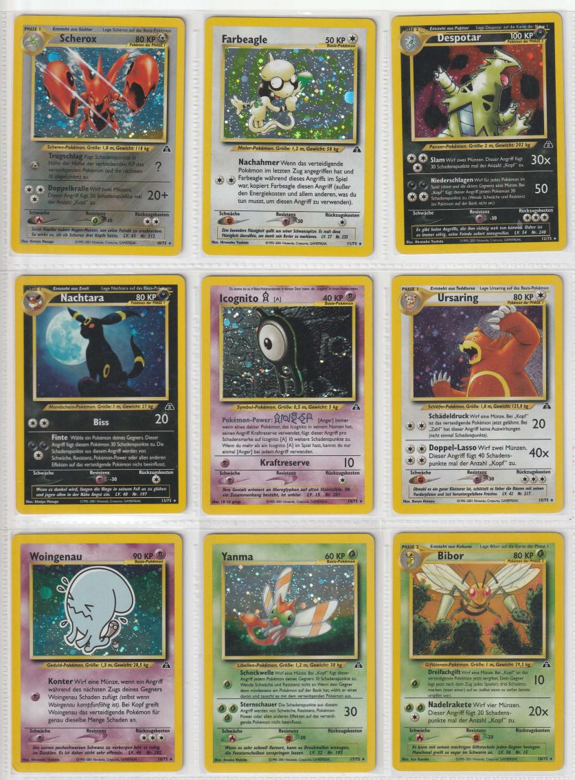 Neo Entdeckung Master Set Pokemon Sammlung Basis 75/75 Komplett Deutsch