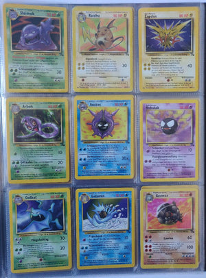 Fossil Master Set Pokemon Sammlung Basis 62/62 Komplett Deutsch - Englisch