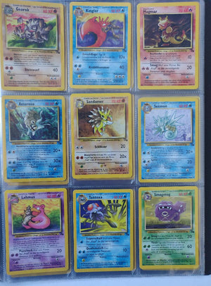Fossil Master Set Pokemon Sammlung Basis 62/62 Komplett Deutsch - Englisch