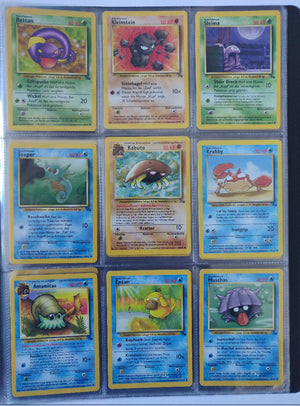 Fossil Master Set Pokemon Sammlung Basis 62/62 Komplett Deutsch - Englisch