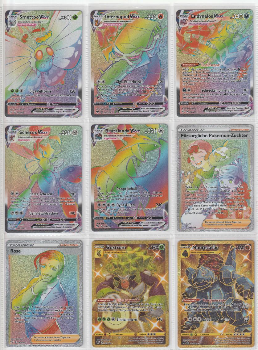 Flammende Finsternis Master Set Pokemon Sammlung 201/189 Komplett Deutsch
