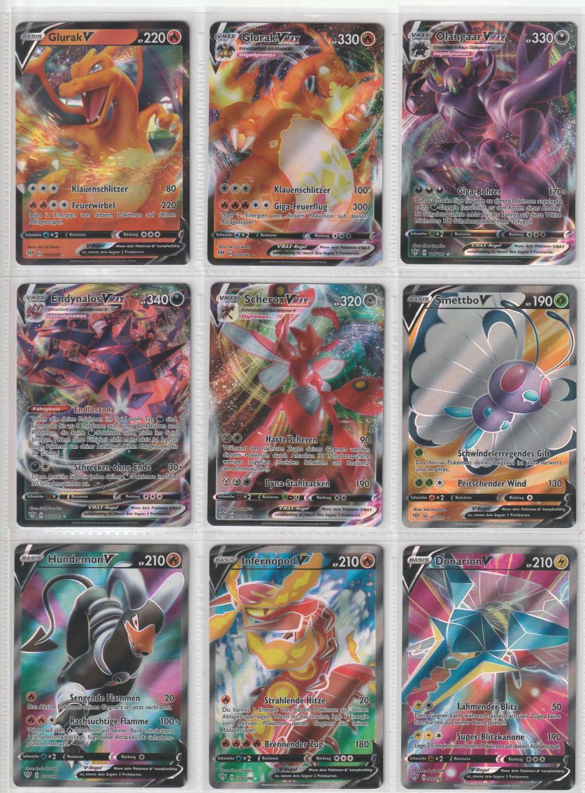 Flammende Finsternis Master Set Pokemon Sammlung 201/189 Komplett Deutsch