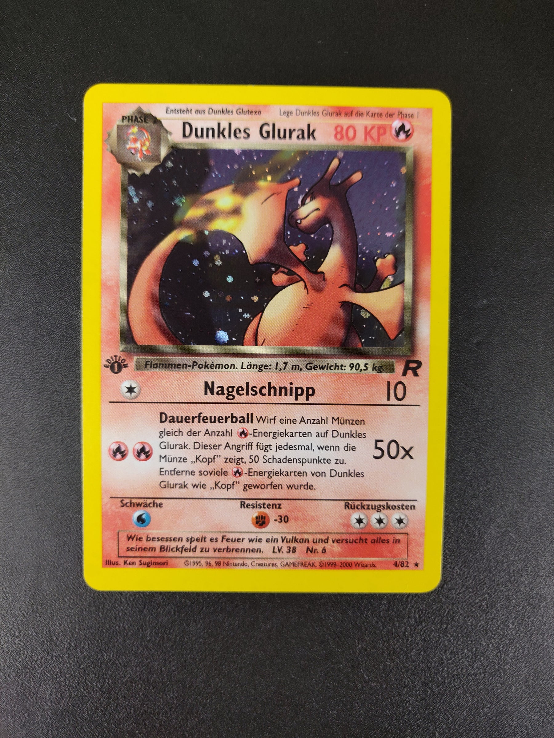 Dunkles Glurak 1 Edition Holo 4/82 Team Rocket - Deutsch - Near Mint