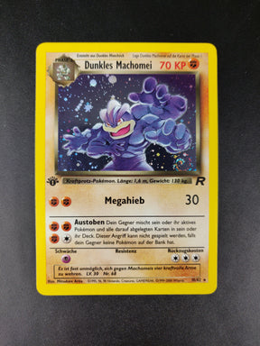 Dunkles Machomei 1 Edition Holo 11/82 Team Rocket - Deutsch - Near Mint (SWIRL)