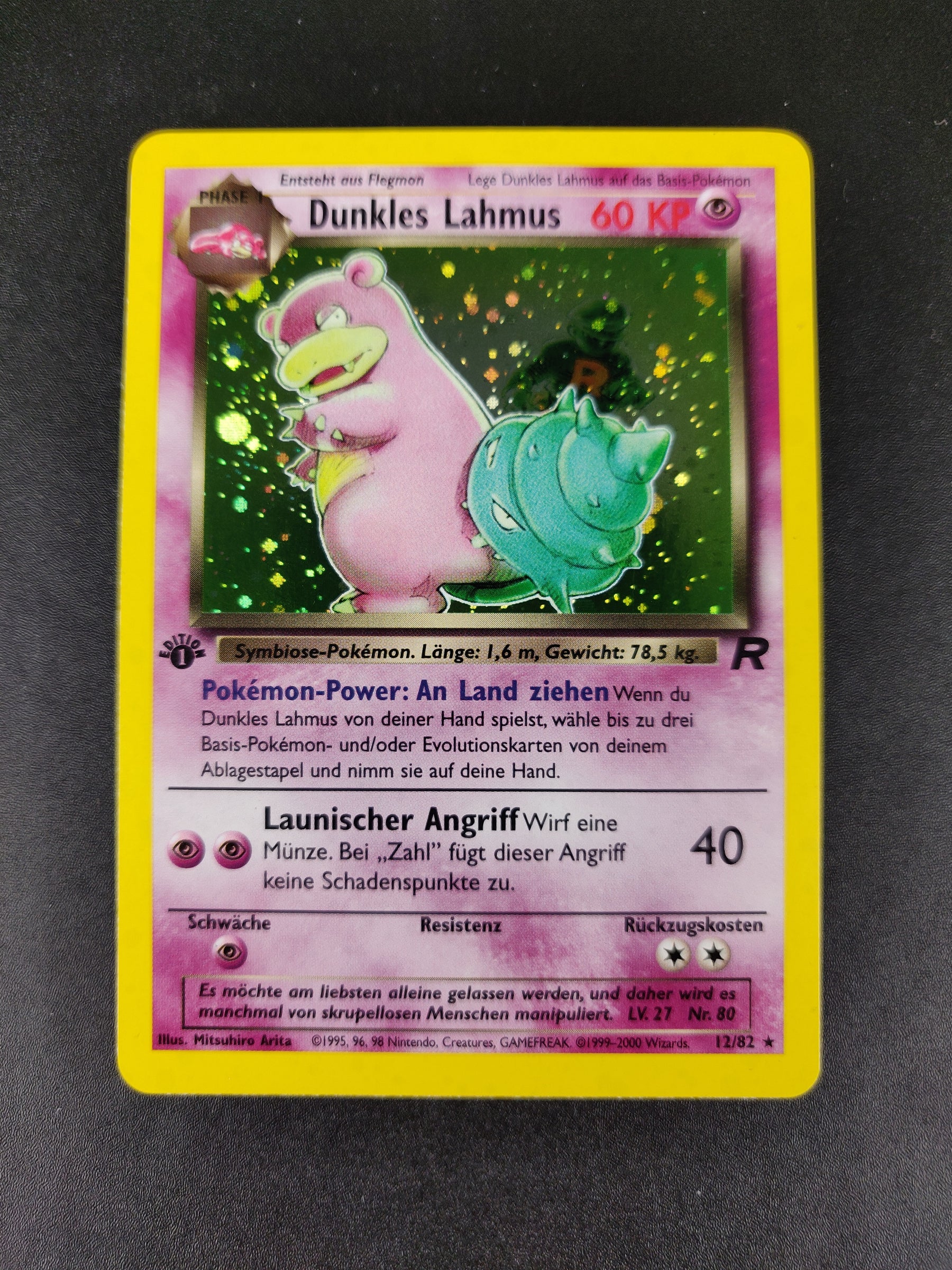 Dunkles Lahmus 1 Edition Holo 12/82 Team Rocket - Deutsch - Near Mint