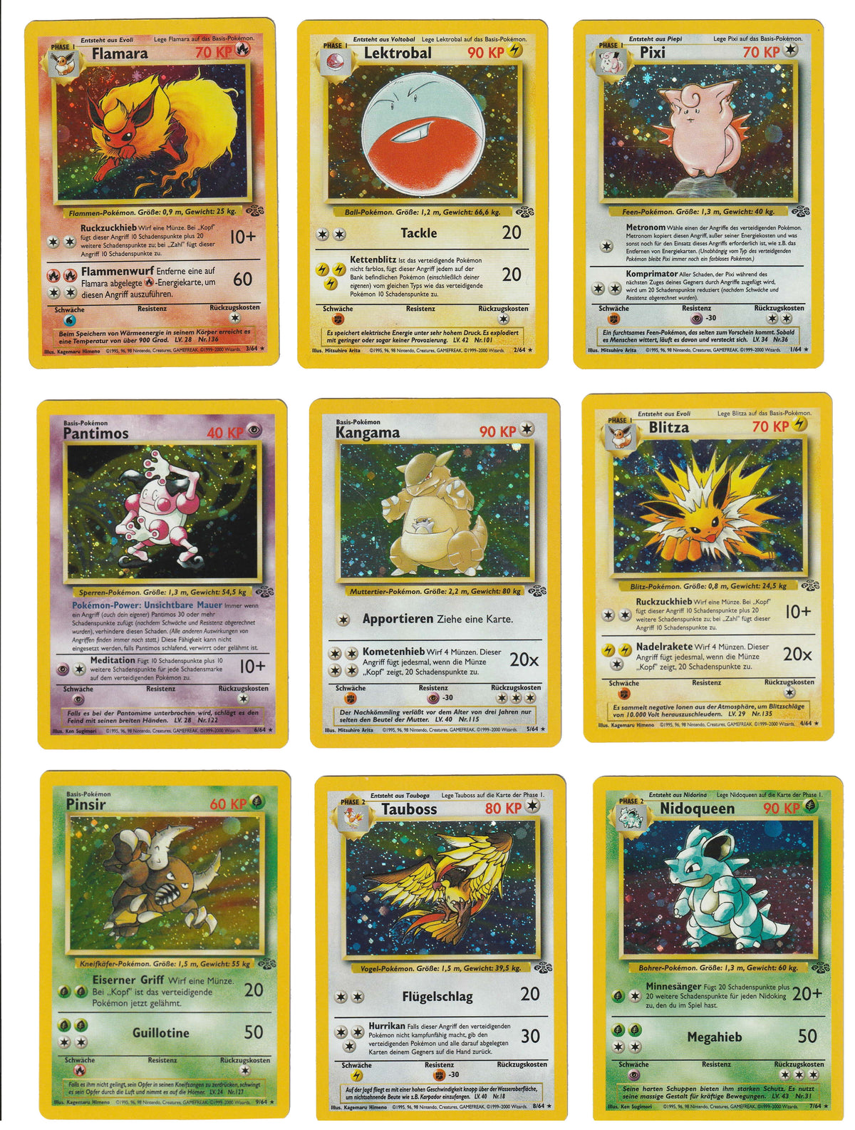 Dschungel Jungle Master Set Pokemon Sammlung Basis 64/64 Komplett Deutsch