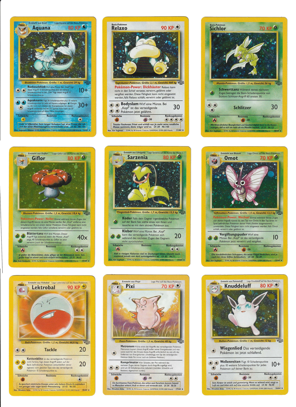 Dschungel Jungle Master Set Pokemon Sammlung Basis 64/64 Komplett Deutsch