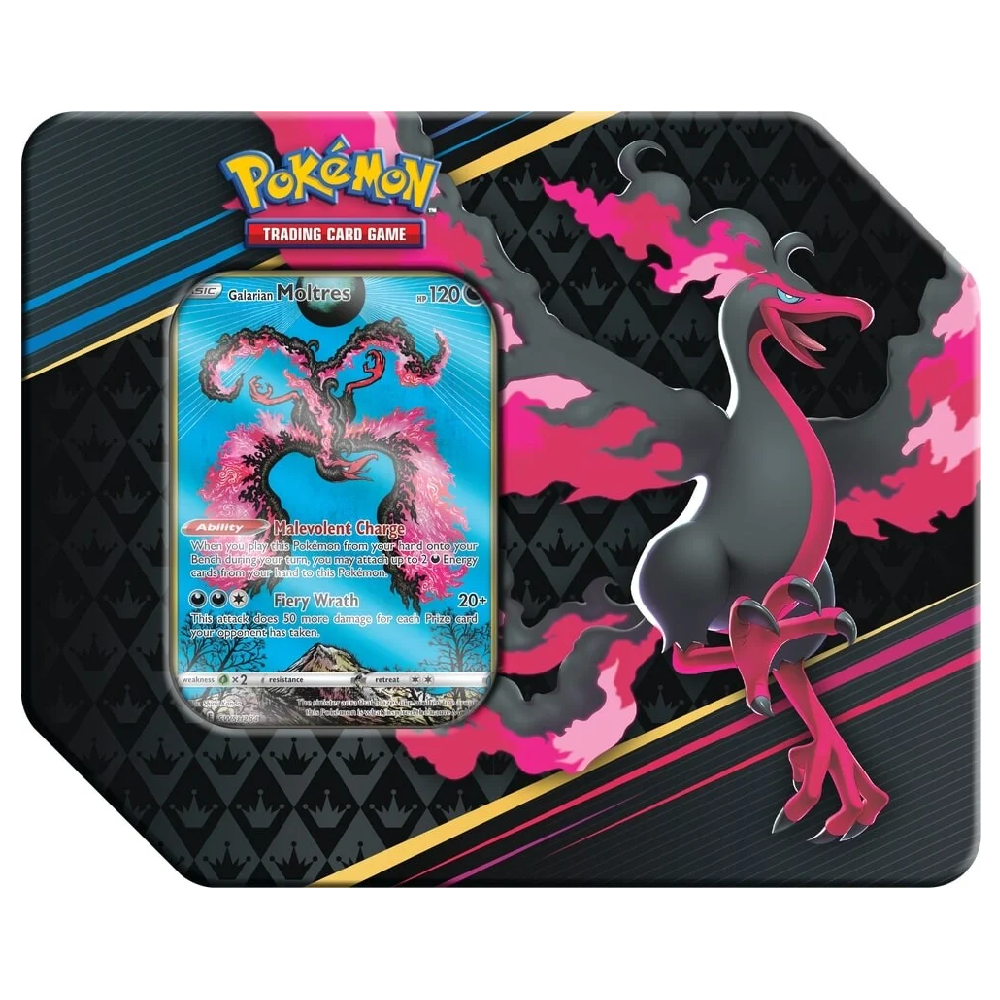 Crown Zenith Galarian Moltres 7&#39;&#39; Tin - Englisch