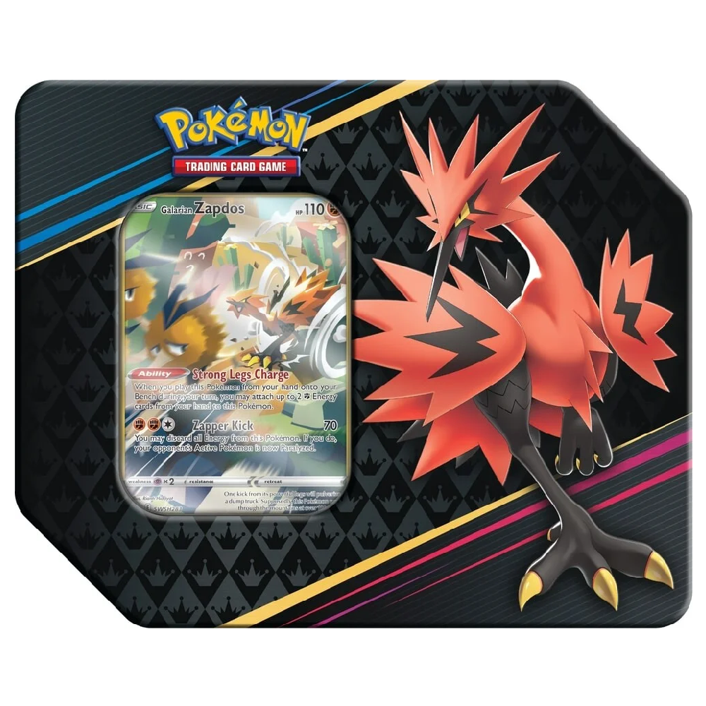 Crown Zenith Galarian Zapdos 7&#39;&#39; Tin - Englisch