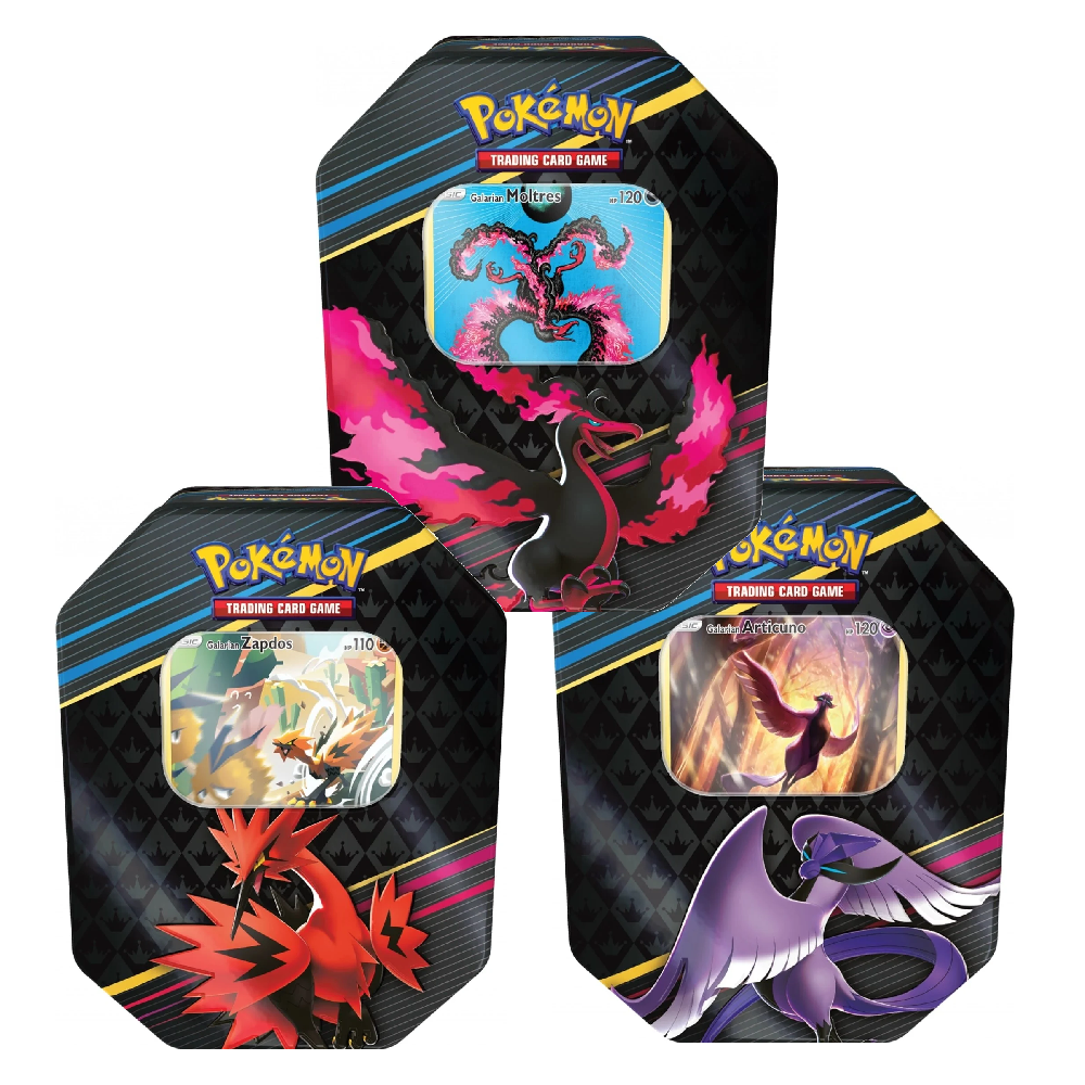 Crown Zenith Galarian Moltres/Articuno/Zapdos Tin Bundle - Englisch