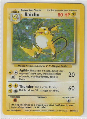 Raichu 14/102 Base Set - Englisch - Excellent - Near Mint