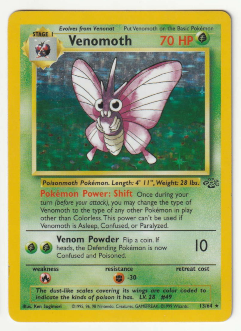 Venomoth Holo 13/64 Dschungel Jungle - Englisch - Excellent