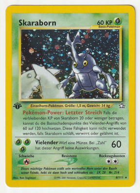 Skaraborn Holo 1 Edition 6/111 Neo Genesis - Deutsch (HALF SWIRL)  - Good - Excellent*