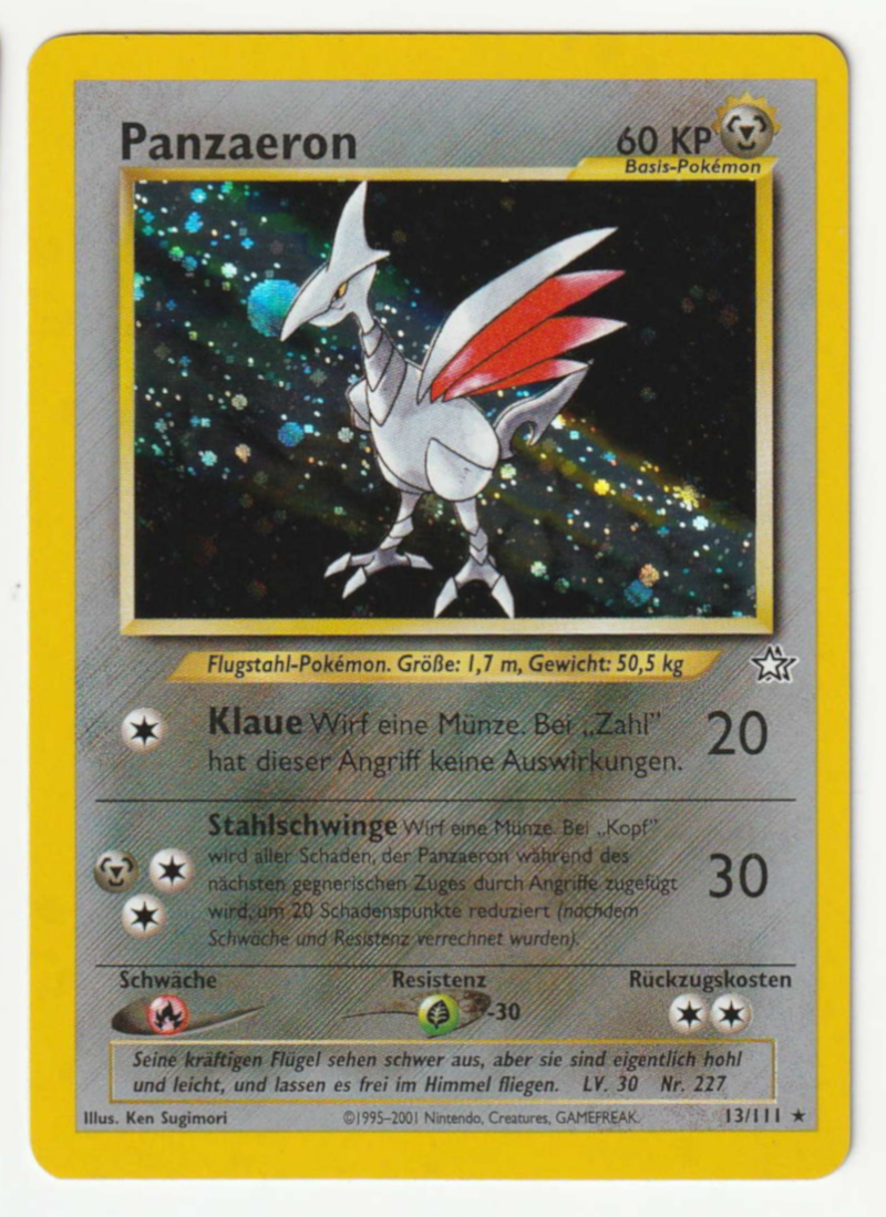 Panzaeron Holo 19/111 Neo Genesis - Deutsch - Excellent - Near Mint