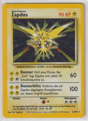 Zapdos 16/102 Base Set - Deutsch - Excellent - Near Mint