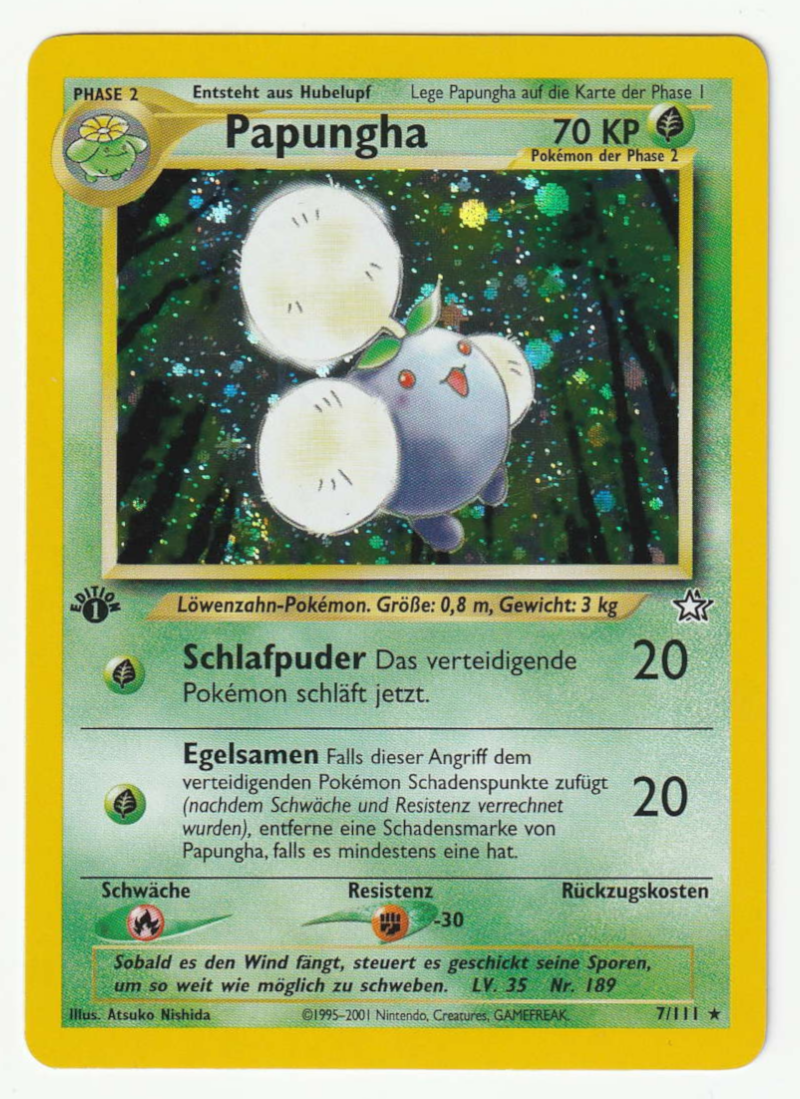 Papungha Holo 1 Edition 7/111 Neo Genesis - Deutsch - Excellent - Near Mint*