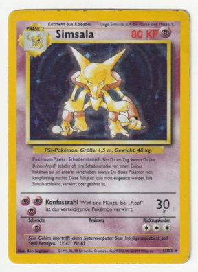 Simsala Holo 3/102 Base Set - Deutsch - Damaged