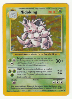 Nidoking Holo 11/102 Base Set - Deutsch - Damaged