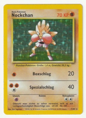 Nockchan Holo 7/102 Base Set - Deutsch - Light Played / Good