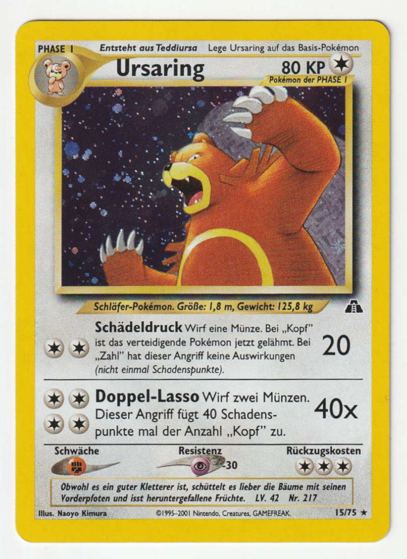 Ursaring Holo 15/75 Neo Entdeckung - Deutsch - Excellent