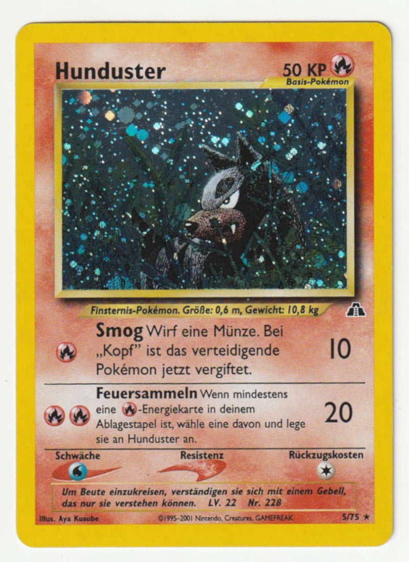 Hunduster Holo 5/75 Neo Entdeckung - Deutsch - Excellent/Near Mint