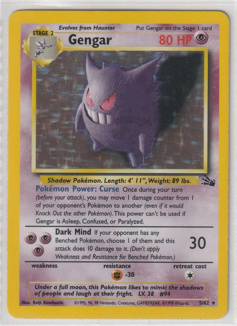 Gengar Holo 5/62 Fossil - Englisch - Excellent - Near Mint