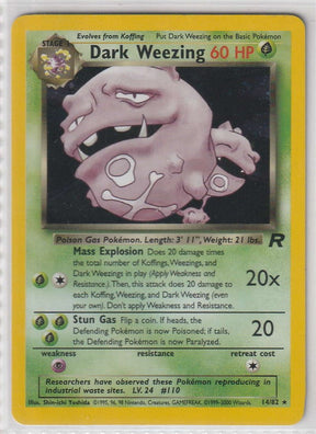 Dark Weezing Holo 14/82 Team Rocket- Englisch - Excellent - Near Mint