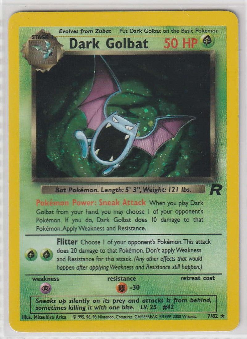 Dark Golbat Holo 7/82 Team Rocket- Englisch -Near Mint