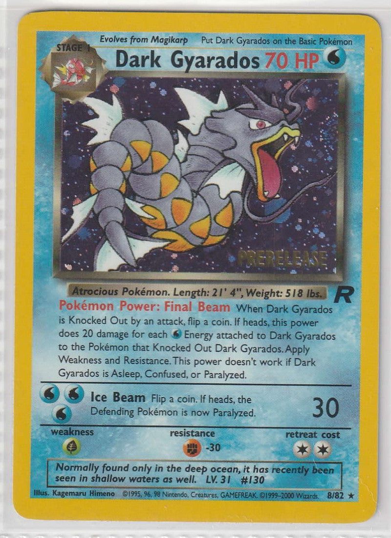 Dark Gyarados 8/82 PRERELEASE Team Rocket- Englisch - Excellent - Near Mint