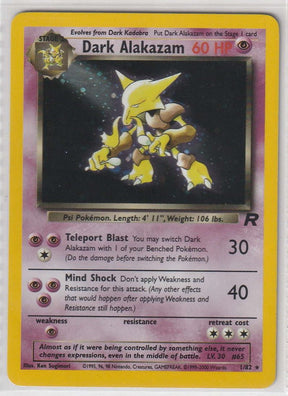 Dark Alakazam 1/82 Team Rocket- Englisch - Excellent - Near Mint