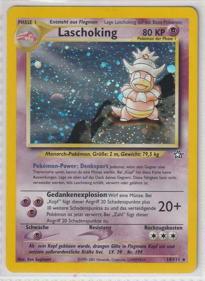 Laschoking Holo 14/111 Neo Genesis - Deutsch - Excellent - Near Mint (SWIRL)